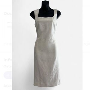 Banana Republic Cream Striped Midi Dress